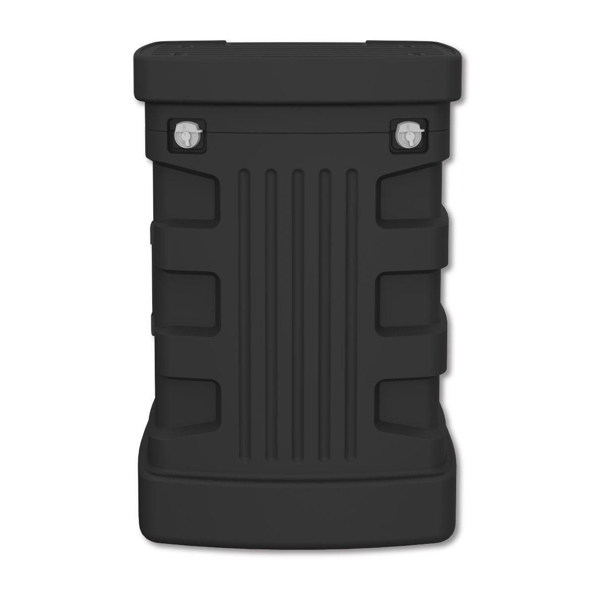 Portable trade show counter case with locking latches for exhibitions and special events