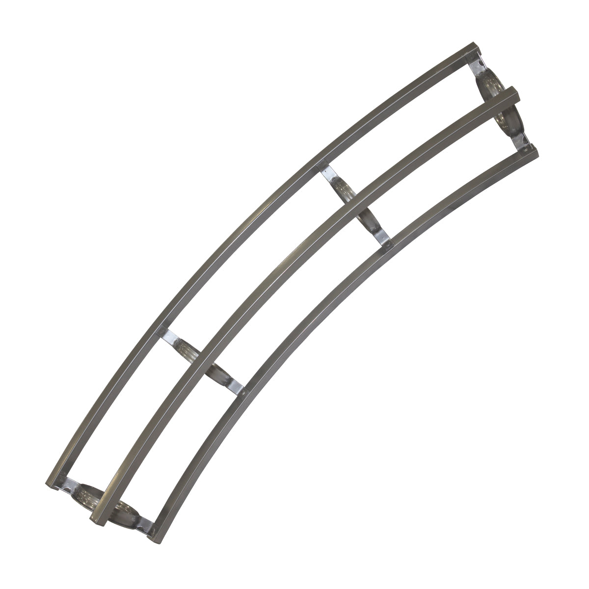 Curved metal truss section for trade show booths and exhibition displays