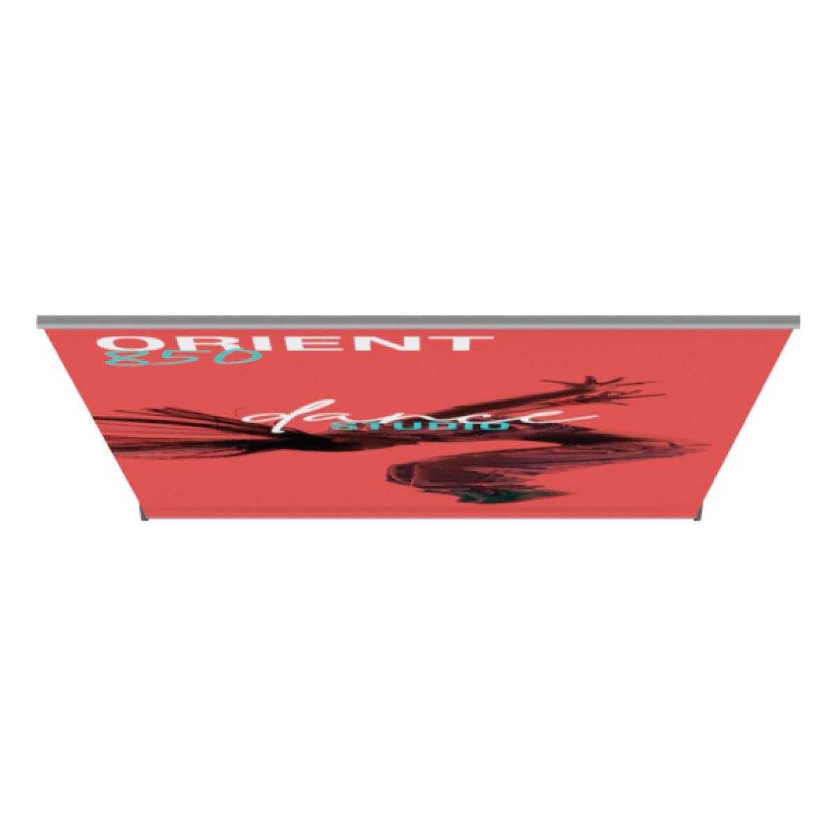 Retractable banner stand with custom graphic for trade shows and exhibition displays