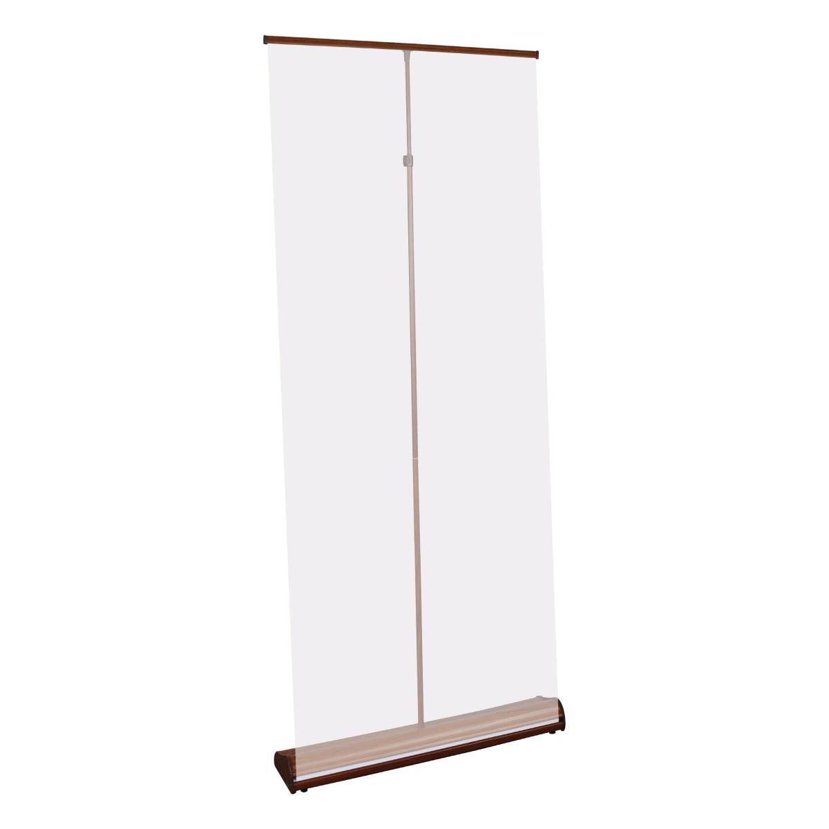 Retractable banner stand with support pole for trade shows, exhibitions, and special events