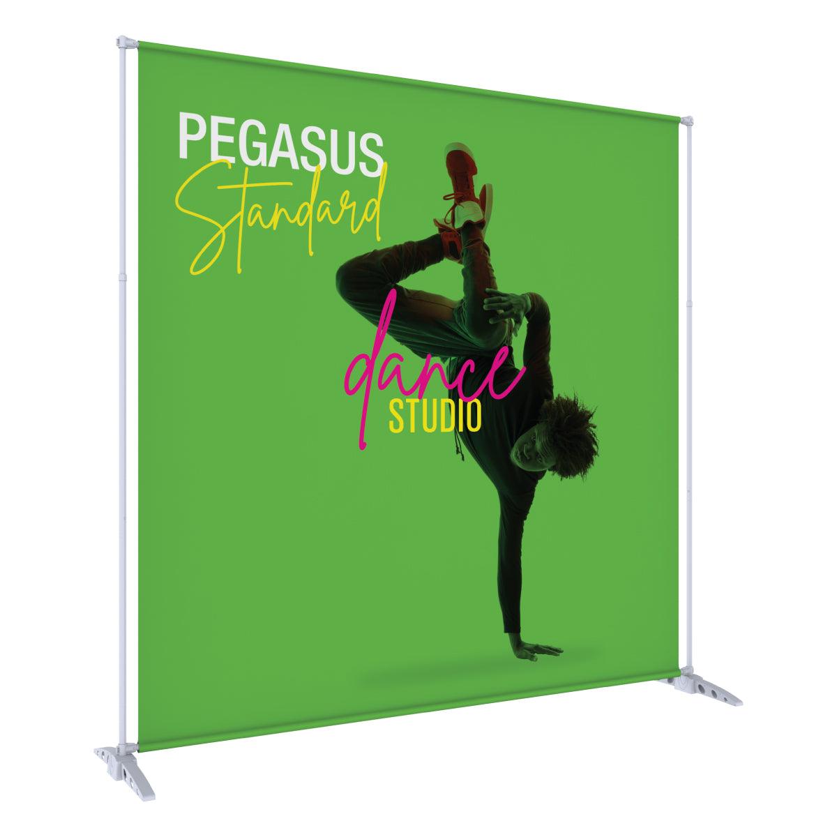 Pegasus Standard banner stand with dance studio graphic, ideal for trade shows and exhibitions