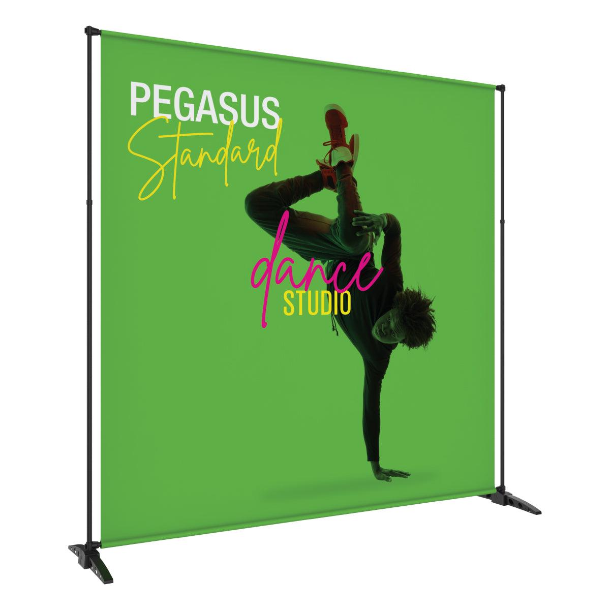 Large banner stand with dynamic dance studio graphic, ideal for trade shows and exhibitions