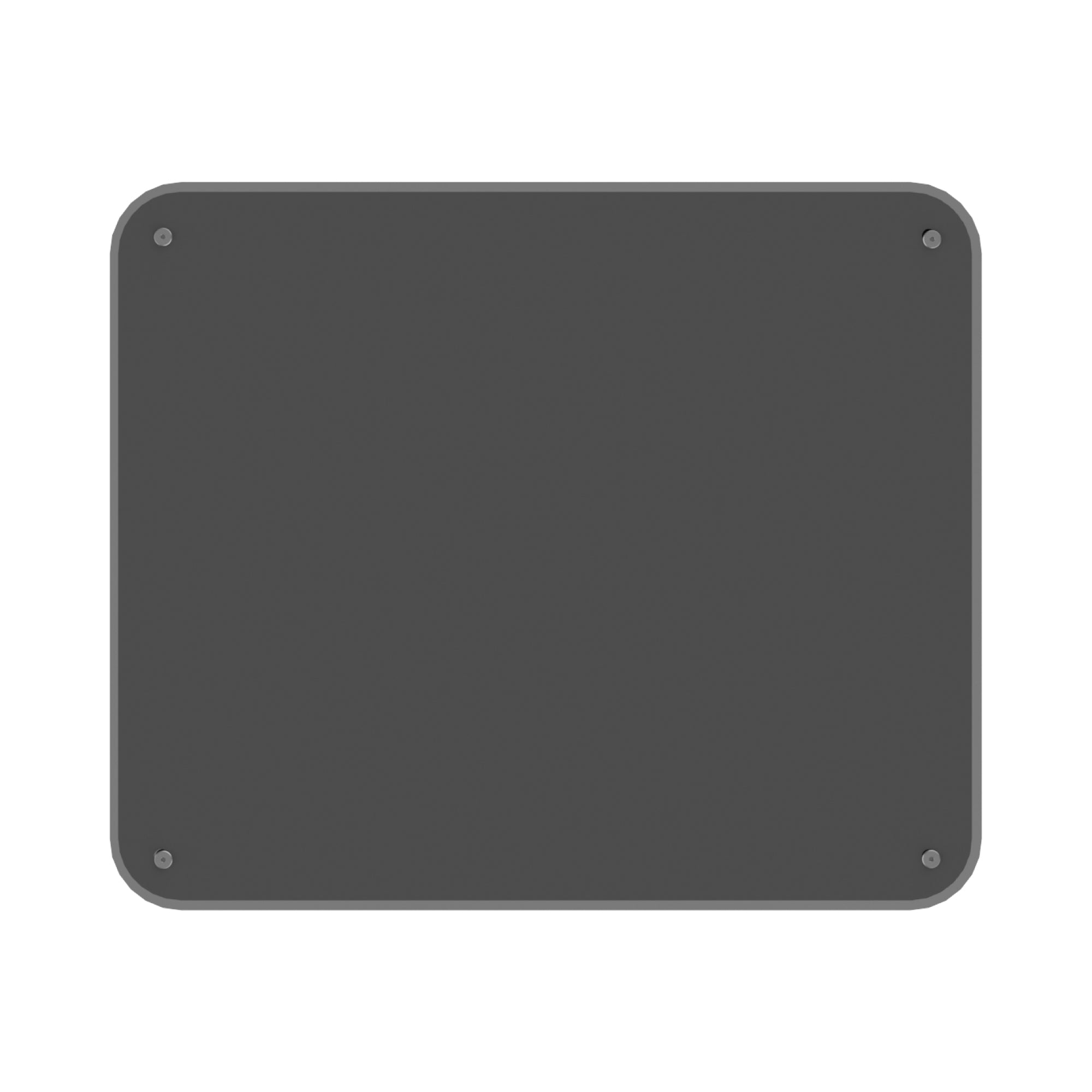 Rectangular panel with rounded corners and four screws, suitable for trade show displays and event setups