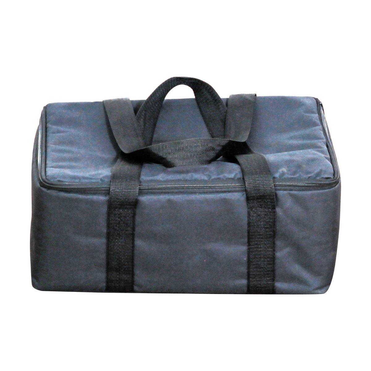 Compact padded carrying case with sturdy handles for trade shows and event equipment transport
