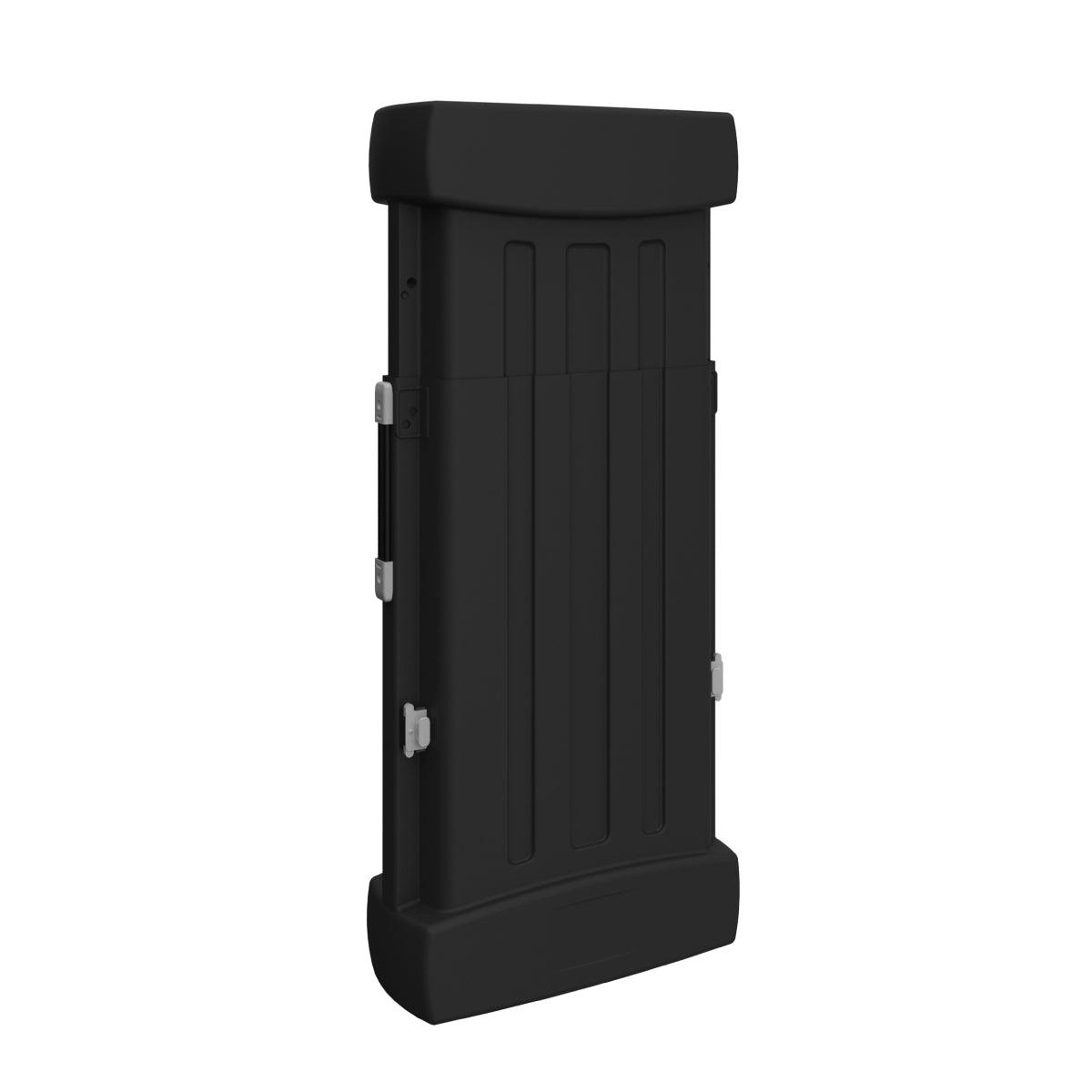 Compact, portable banner stand frame designed for trade shows and exhibitions