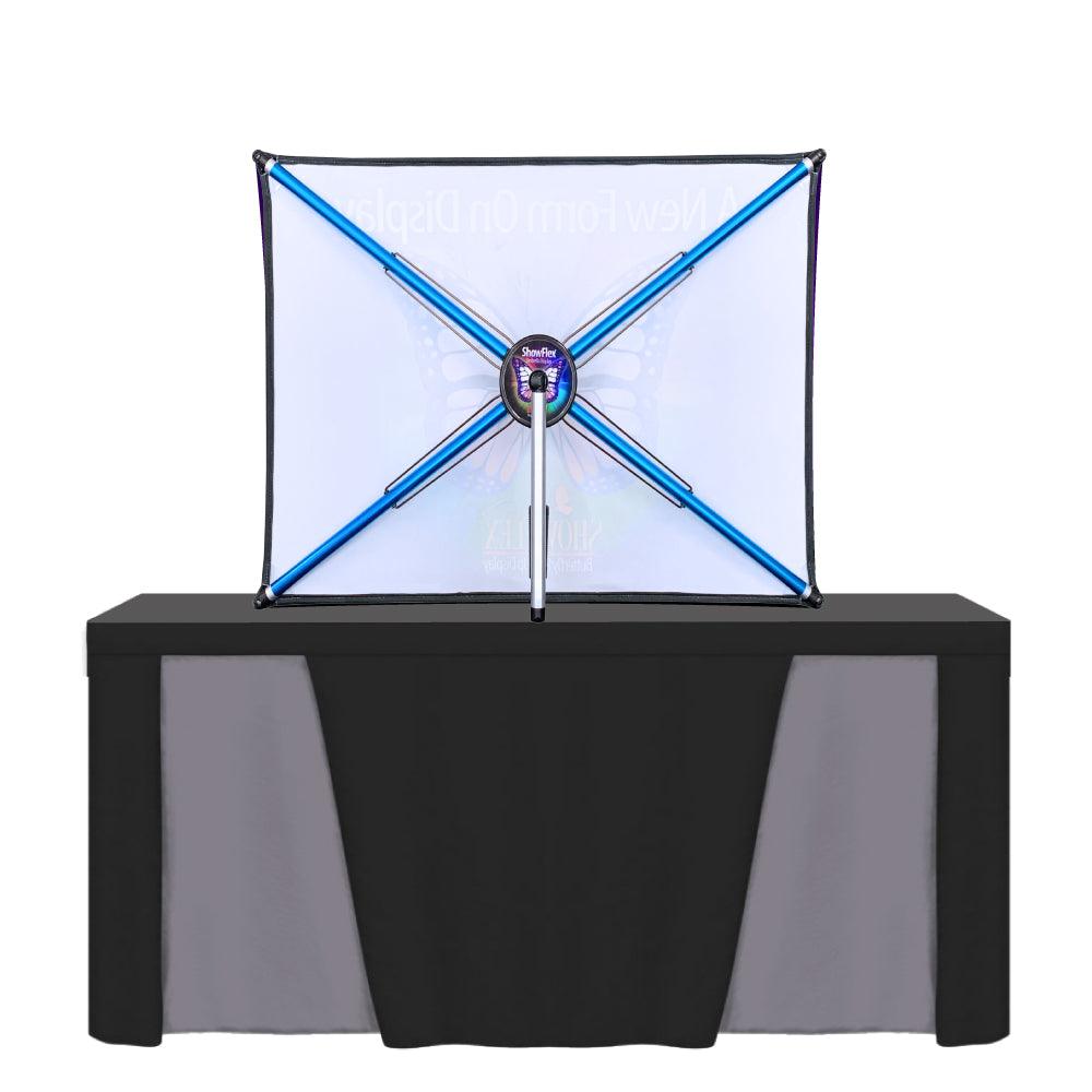 Compact tabletop display with frame and graphic for trade shows, exhibitions, and special events
