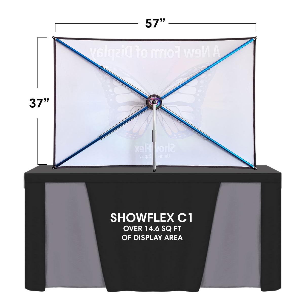 ShowFlex C1 tabletop display with 57x37 inch graphic area for trade shows and exhibitions