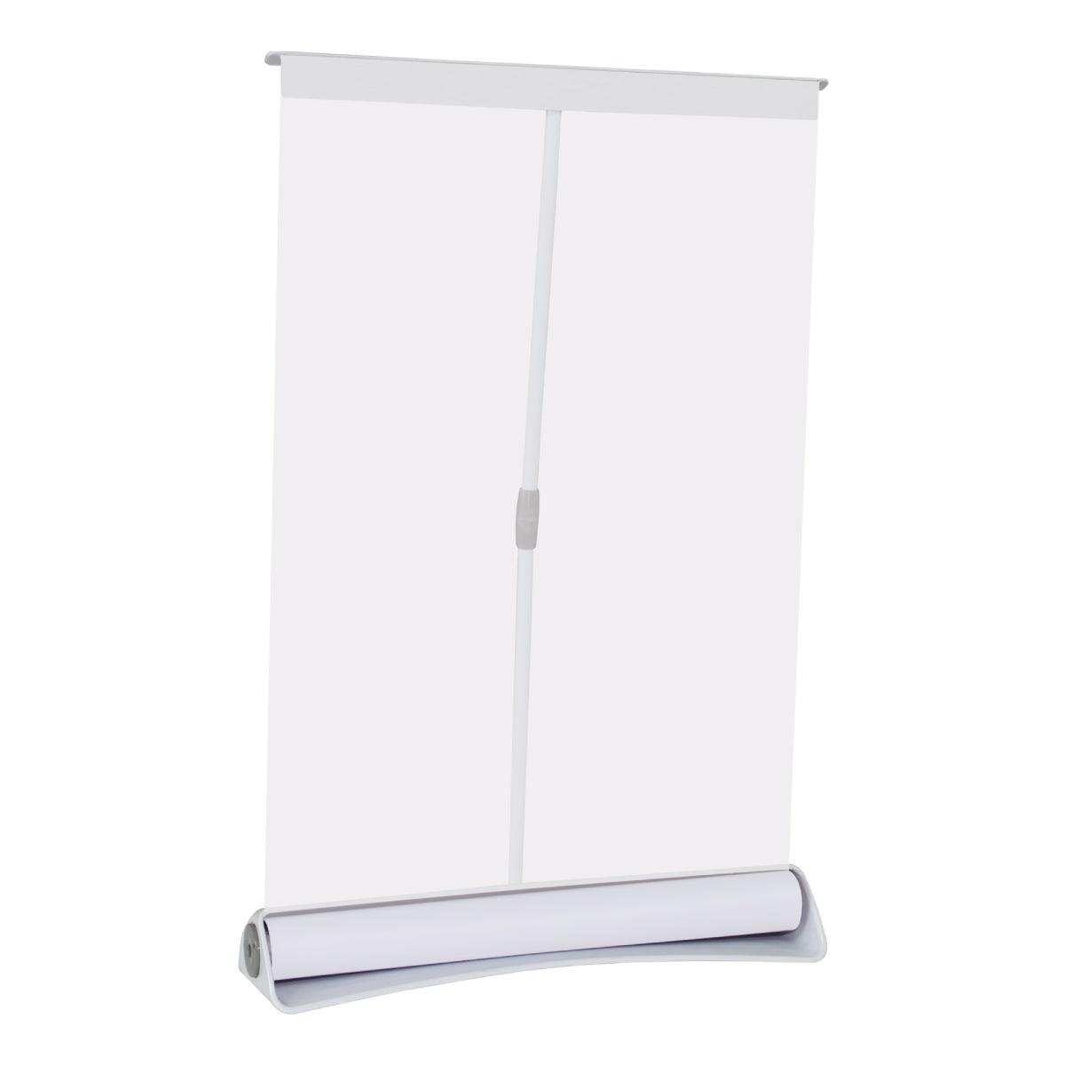 portable tabletop banner stand for trade shows and exhibitions with retractable pole and base