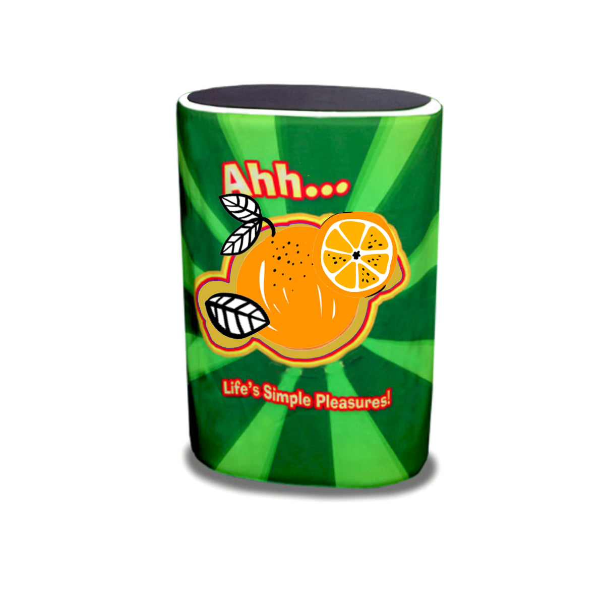 portable case-to-counter wrap with custom fruit design for trade shows and exhibitions