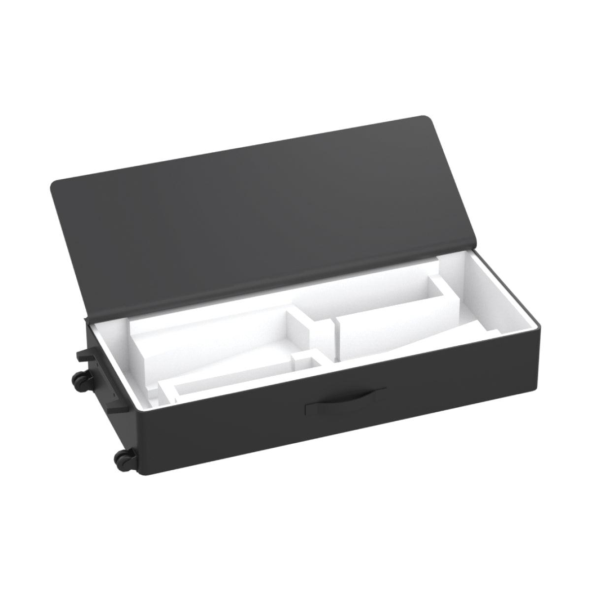 Portable display case with custom foam insert for safely transporting trade show materials