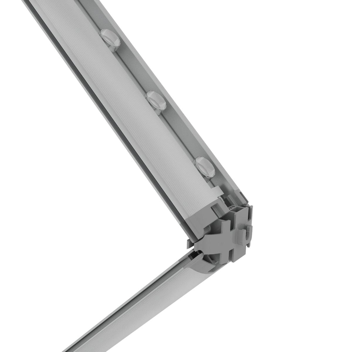 Corner joint of modular frame system for trade show and exhibition display construction