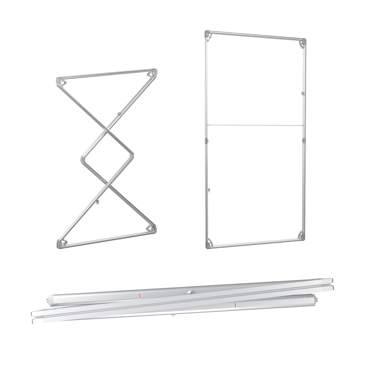 Modular frame components for trade shows and exhibitions display setup