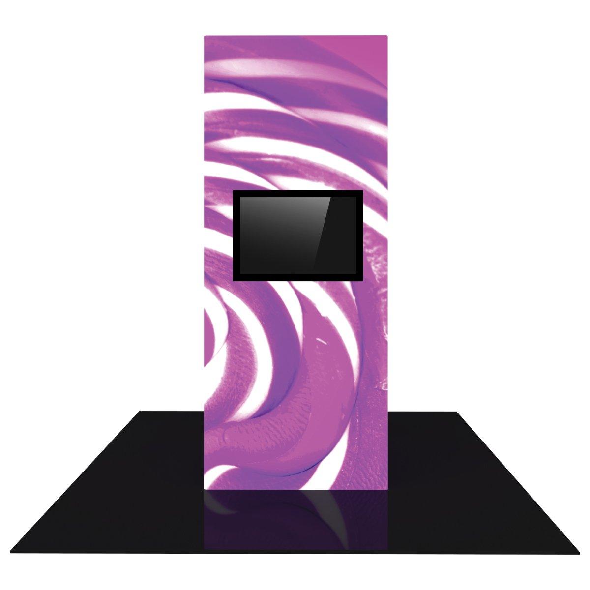 Backlit tower display with built-in monitor for trade shows and exhibitions