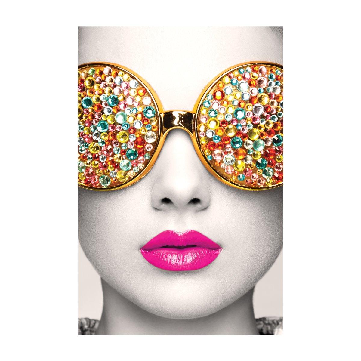 Close-up of decorative wall display featuring artistic portrait for trade shows and exhibitions