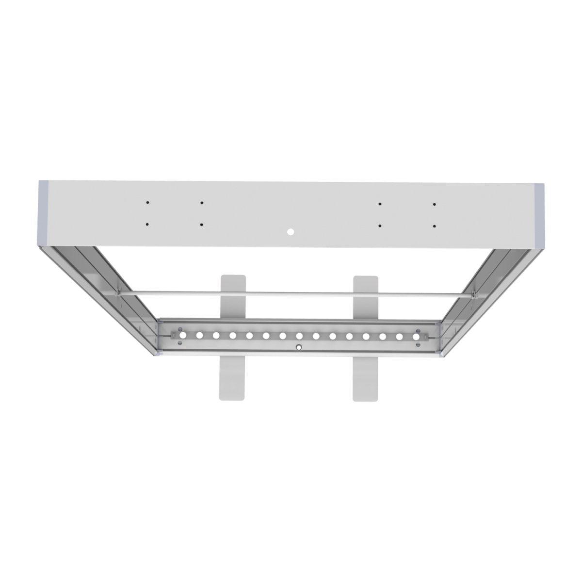 Rectangular LED lightbox frame with mounting brackets for trade shows and exhibition displays