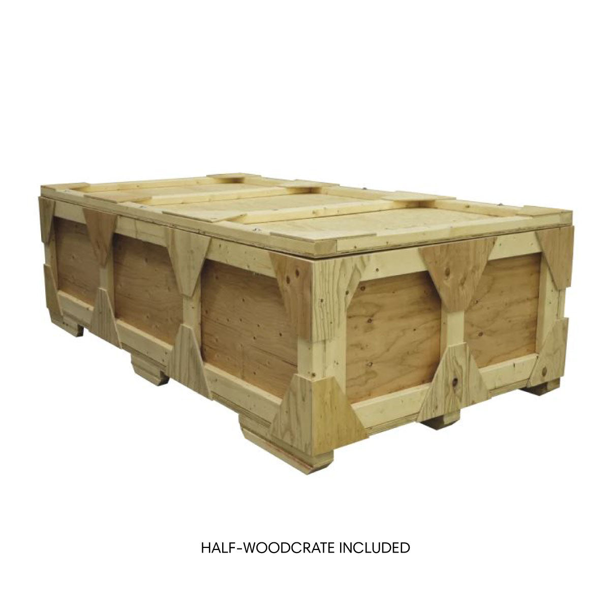 Large wooden crate for secure transport and storage at trade shows and exhibitions