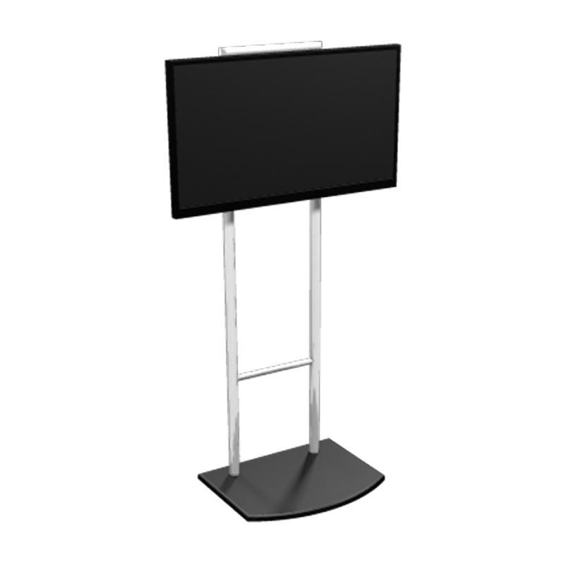Free standing monitor stand ideal for trade shows and exhibitions with sturdy base and adjustable height