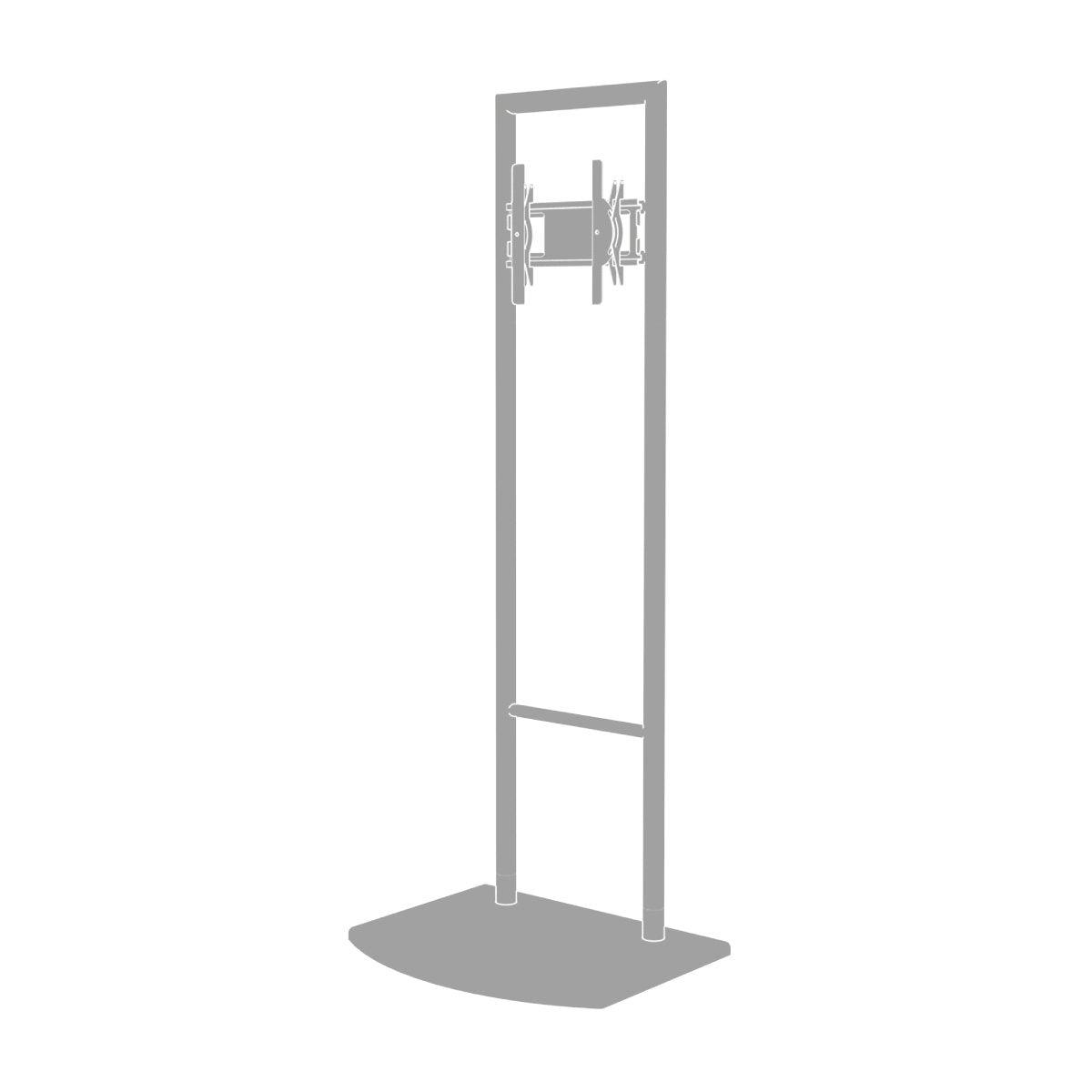 Freestanding monitor stand for trade shows and exhibitions with adjustable mount and stable base