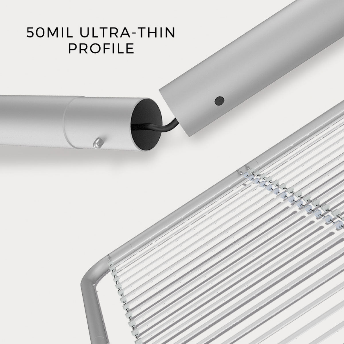 Ultra-thin profile modular frame and light tubes for trade show backlit tabletop display