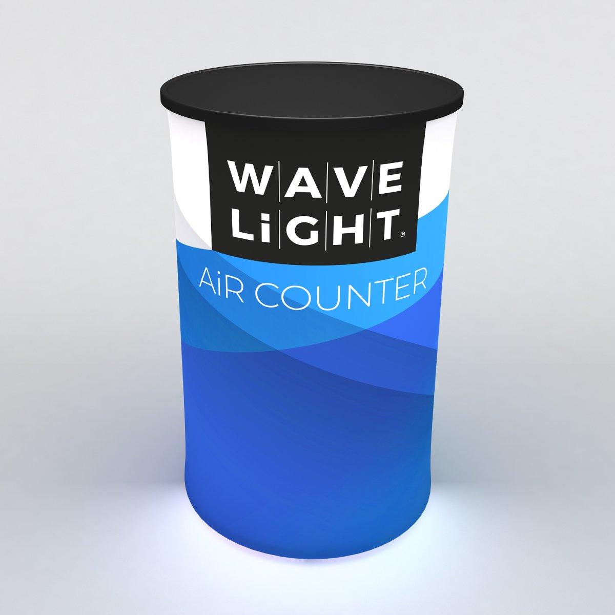 WaveLight Air Counter trade show display counter with graphic wrap for exhibitions and events