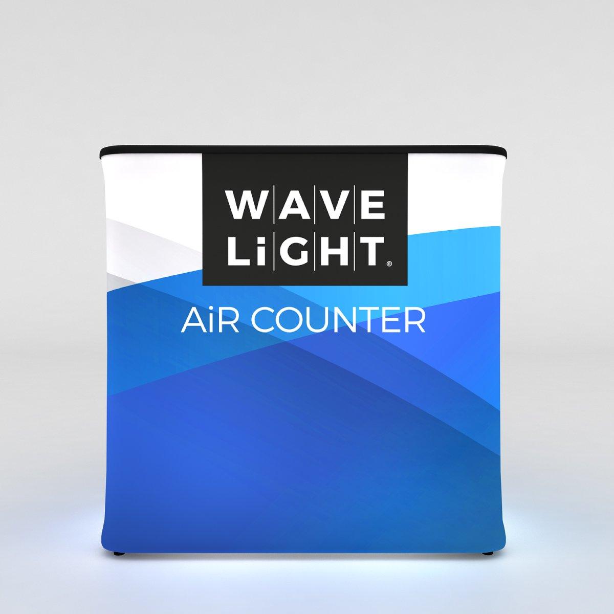 WaveLight Air Counter trade show display with illuminated branded graphic for exhibitions and events