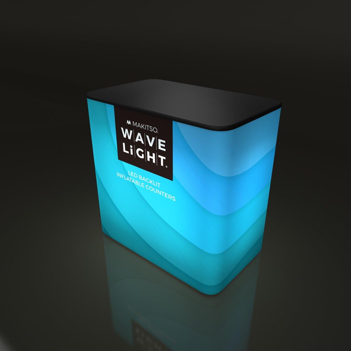 LED backlit inflatable counter with custom branding for trade shows and exhibitions