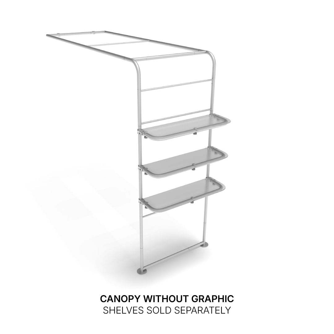 Trade show canopy frame structure designed for exhibitions and special event displays