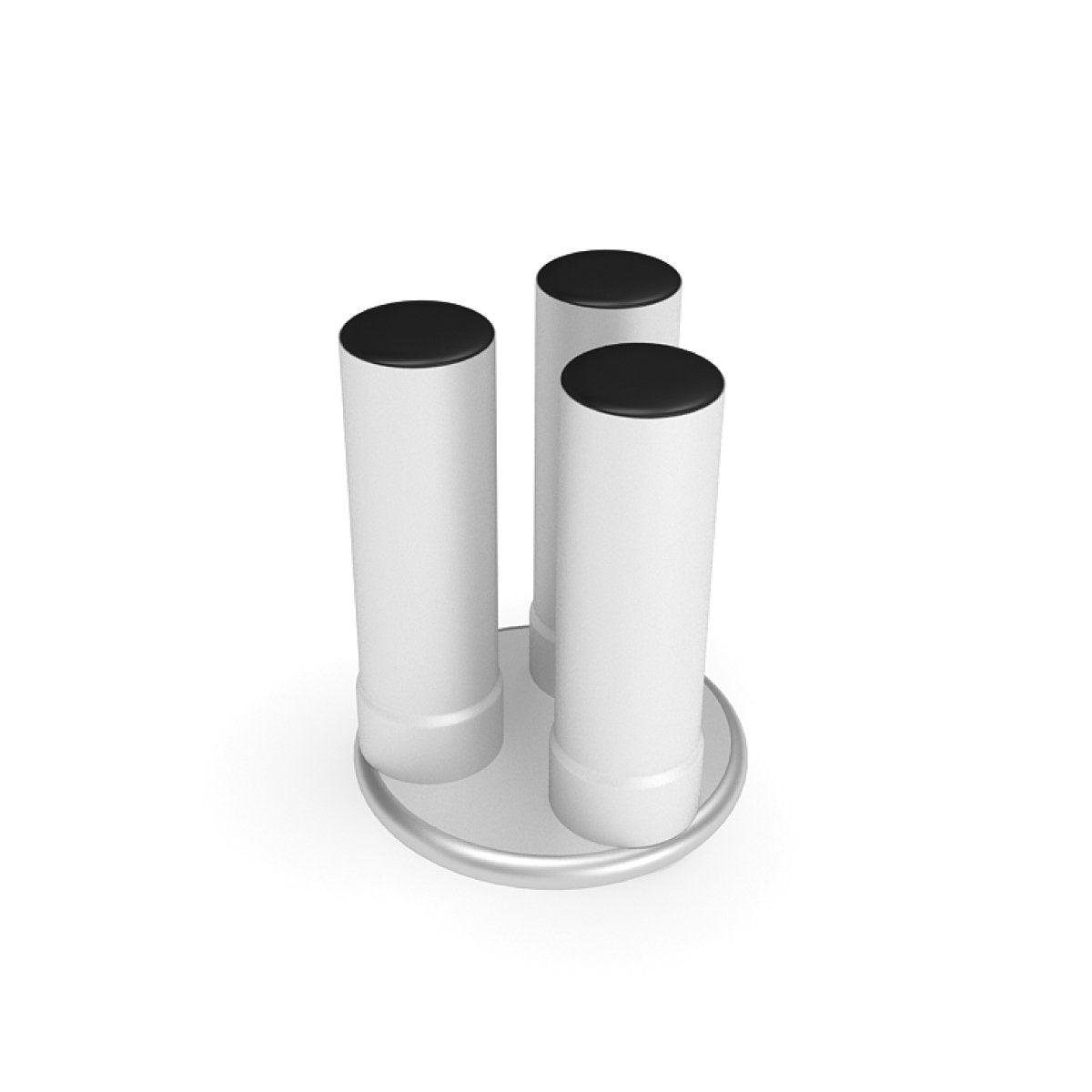 Triple cylindrical pedestal display stand for trade shows and exhibitions