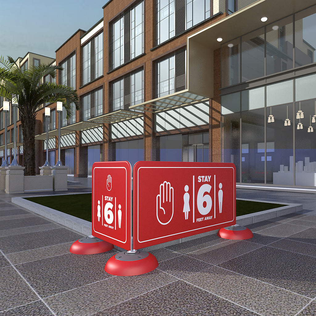 WaveLine Control Barrier and partition sign for messaging outdoors - 80M