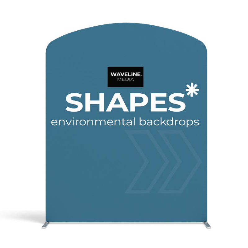 Environmental backdrops panel for trade shows and exhibitions by WAVELiNE Media with SHAPES branding