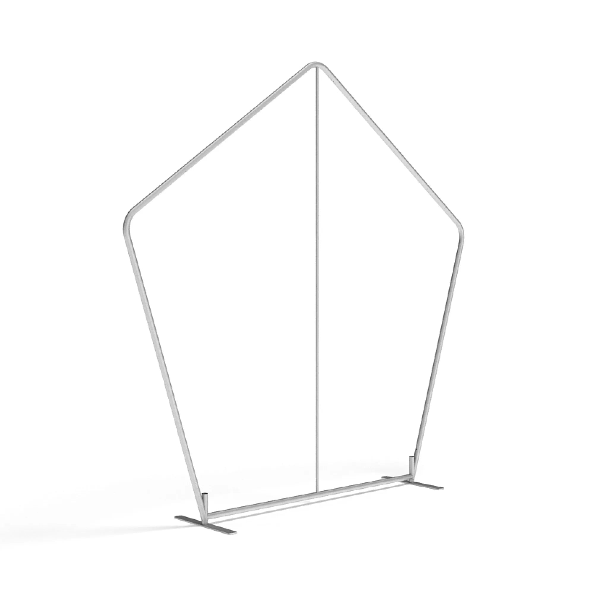Pentagon-shaped metal frame display stand for trade shows and exhibitions