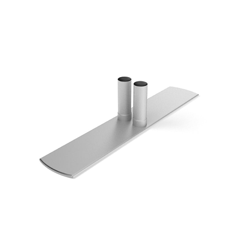Metal base plate with two vertical tubes for trade show display support
