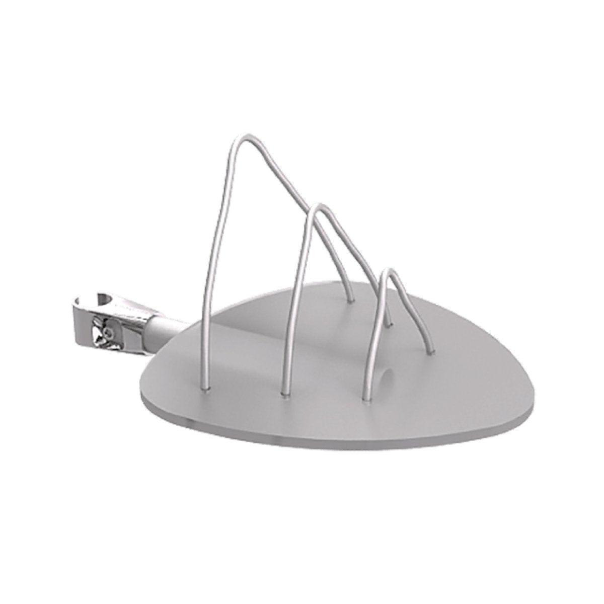 Metal brochure holder attachment with wireframe slots for trade shows, exhibitions, and events