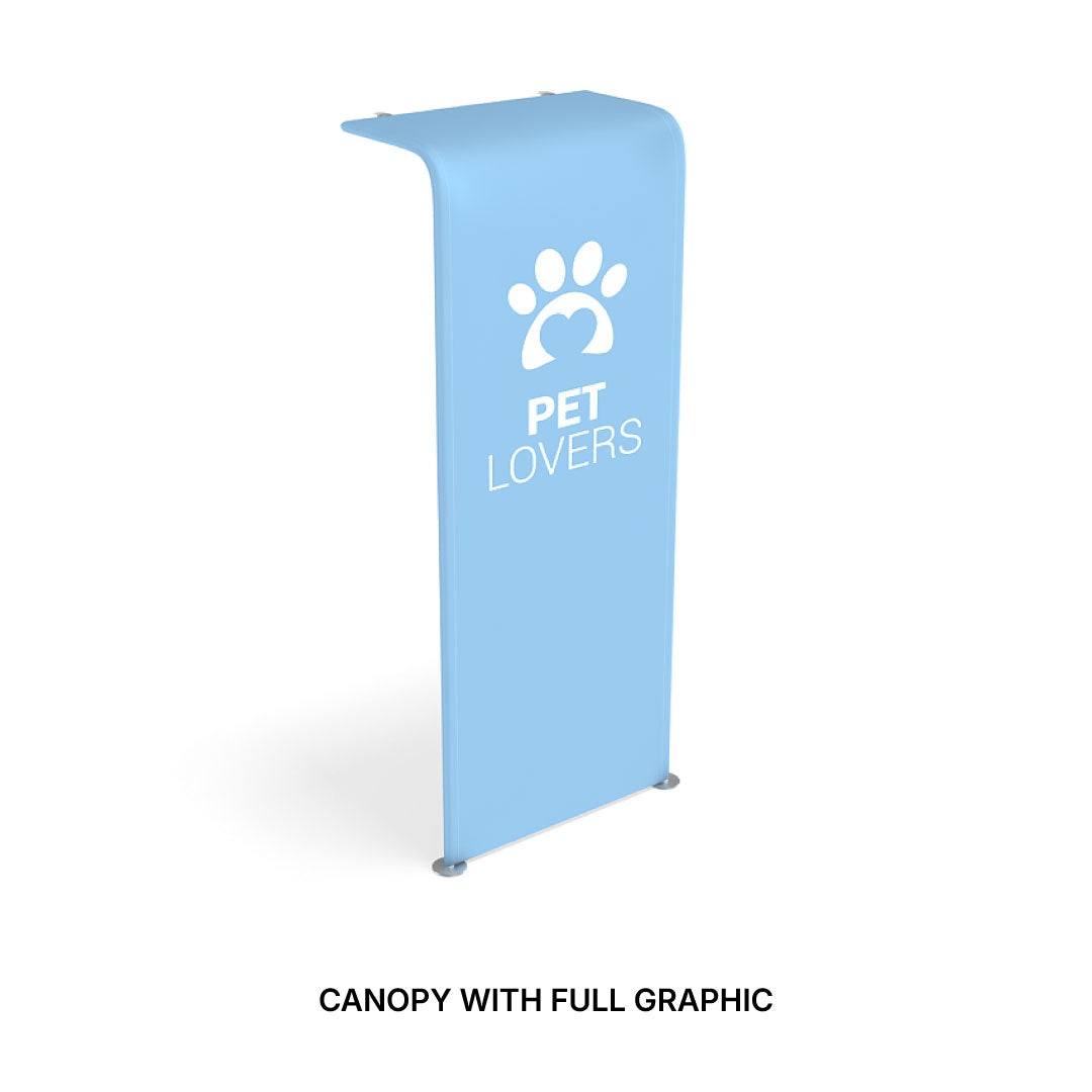 trade show canopy with full graphic featuring pet lovers logo for exhibitions and special events