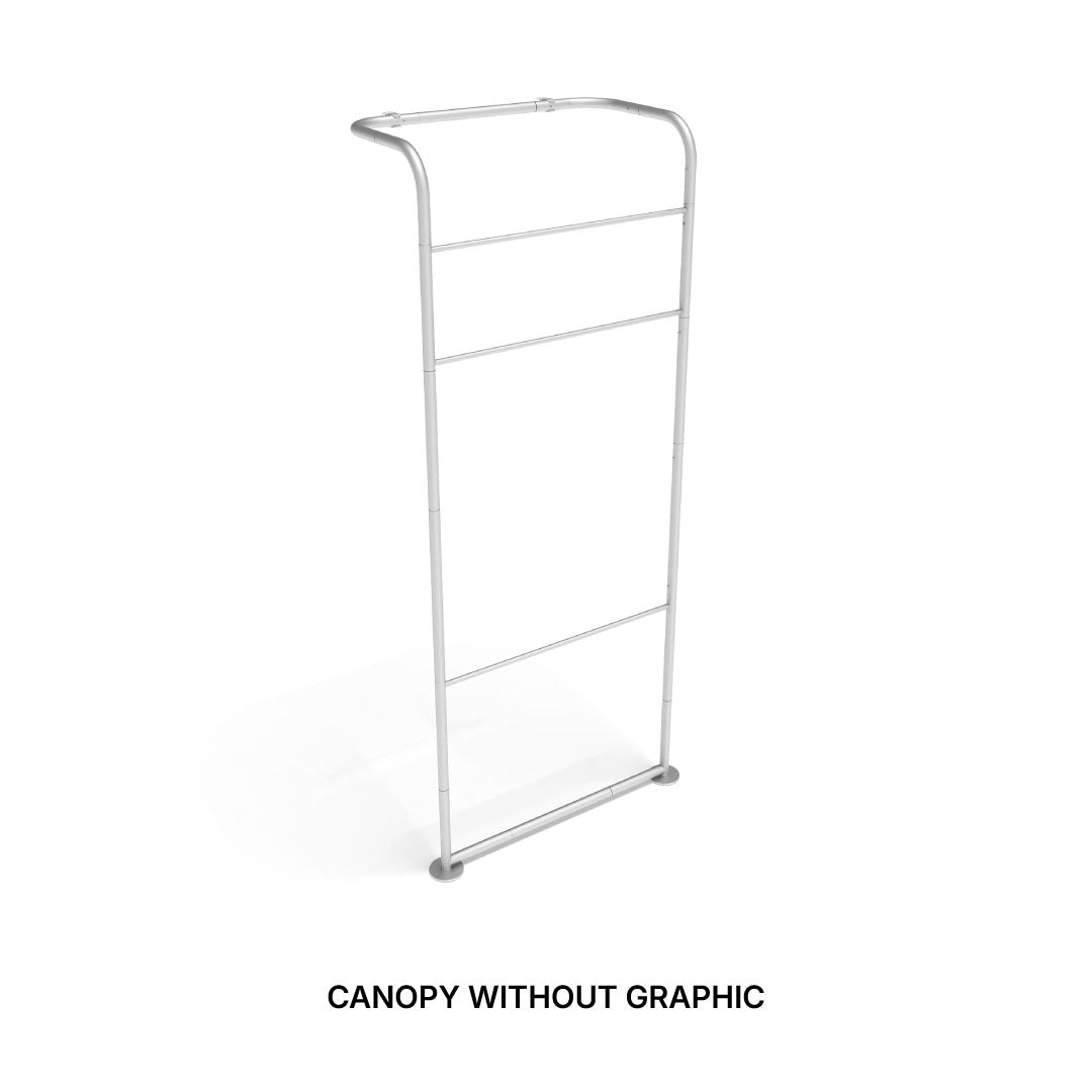 Trade show canopy frame without graphic, designed for exhibitions and special events display