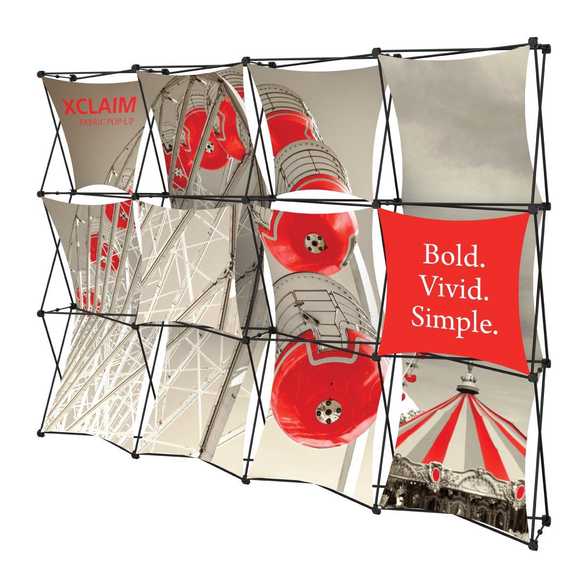 Xclaim fabric pop-up display featuring a Ferris wheel and carousel for trade shows and exhibitions