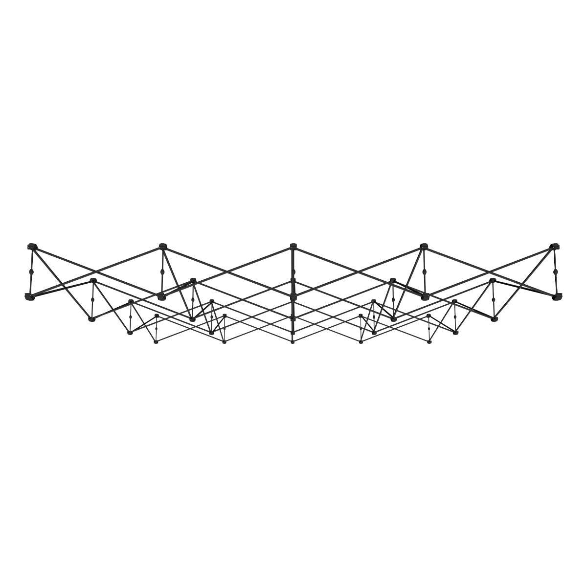 Expandable frame structure for trade show displays and special event exhibitions