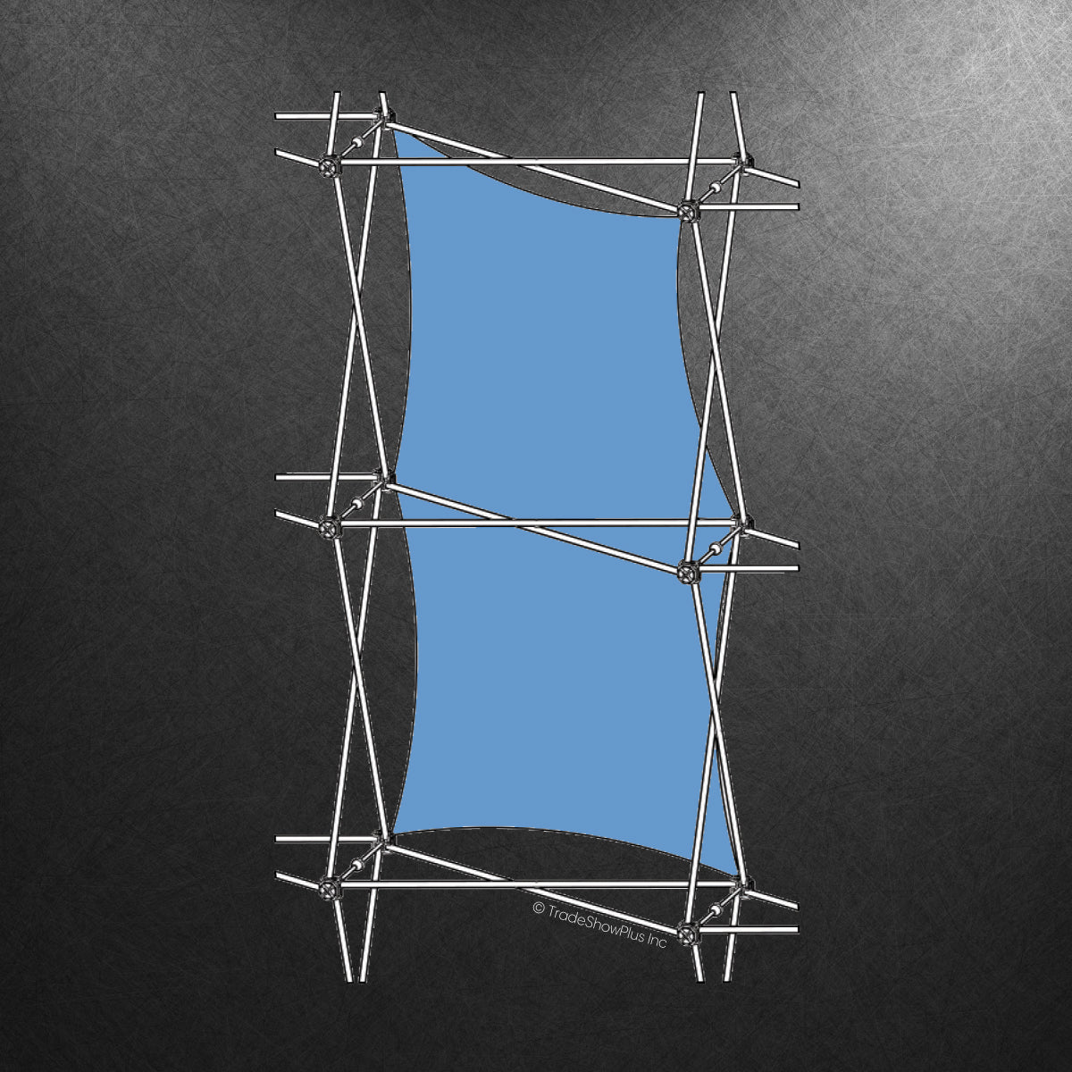 Compact single twist fabric graphic frame ideal for trade shows, exhibitions, and special event displays