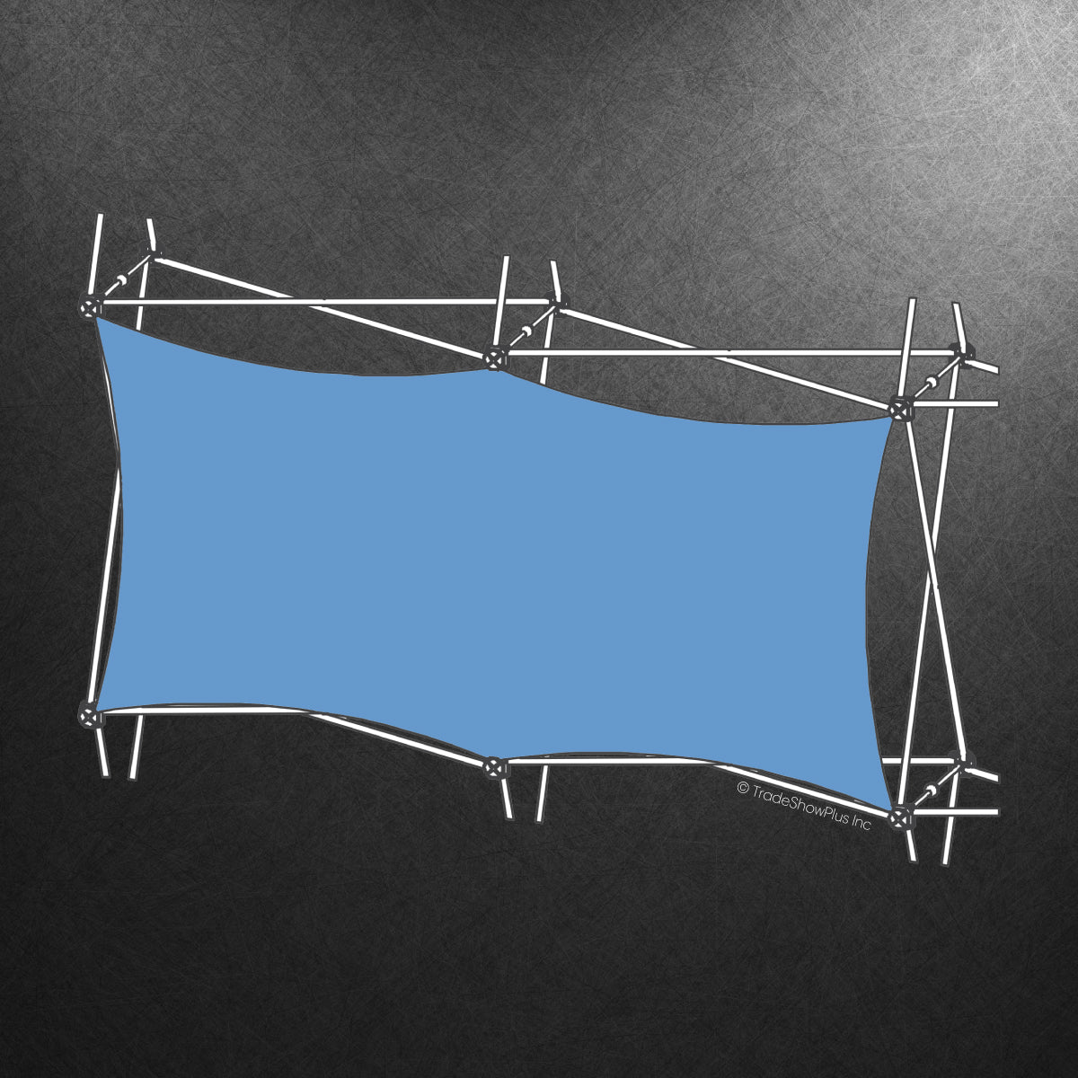 Trade show fabric display frame with graphic panel for exhibitions and special events