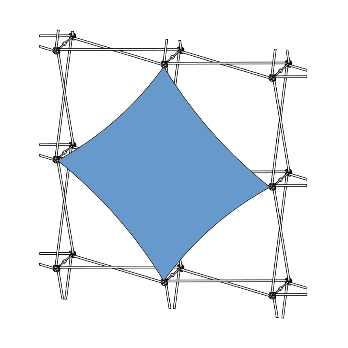 Modular fabric graphic display frame for trade shows and exhibitions