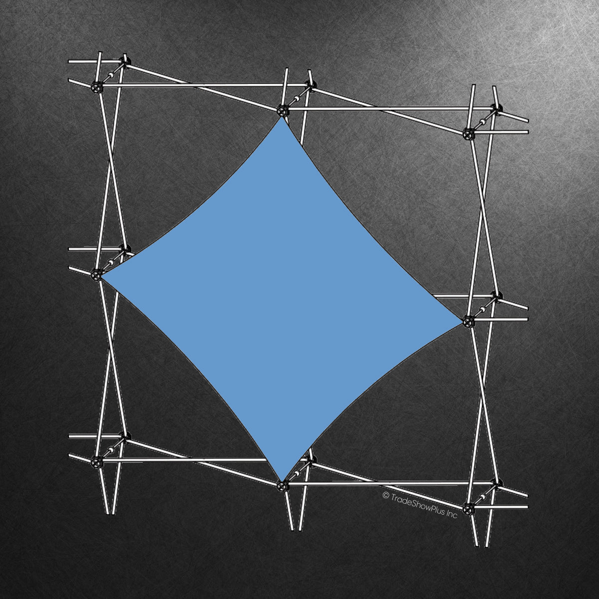 Stretch fabric graphic frame display with modular metal frame for trade shows and exhibitions