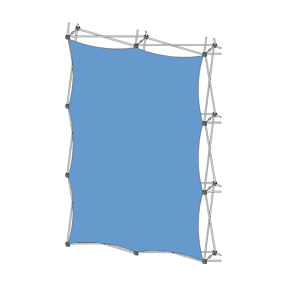 Portable fabric display with collapsible frame for trade shows and exhibitions