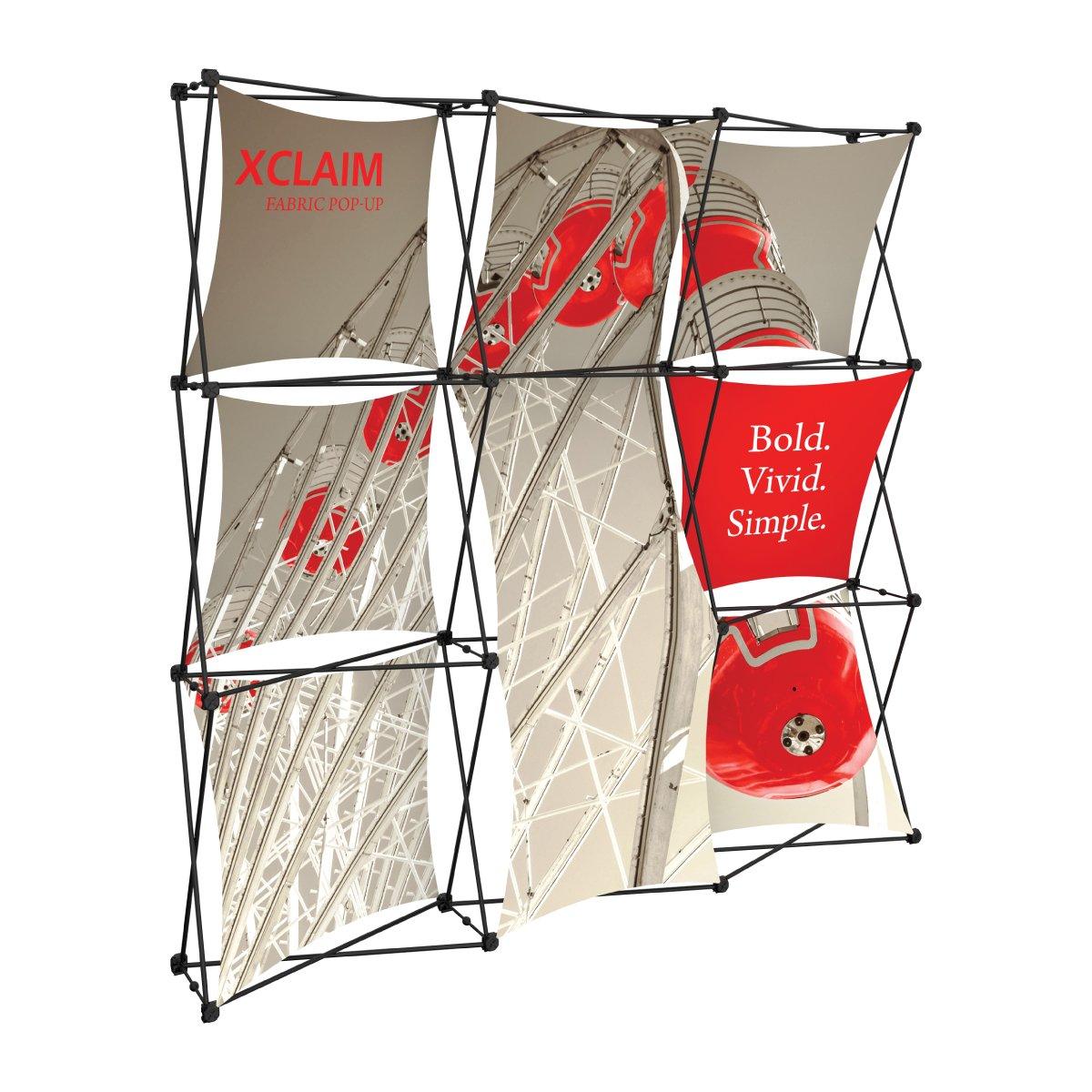 Xclaim fabric pop-up display with ferris wheel image for trade shows and exhibitions