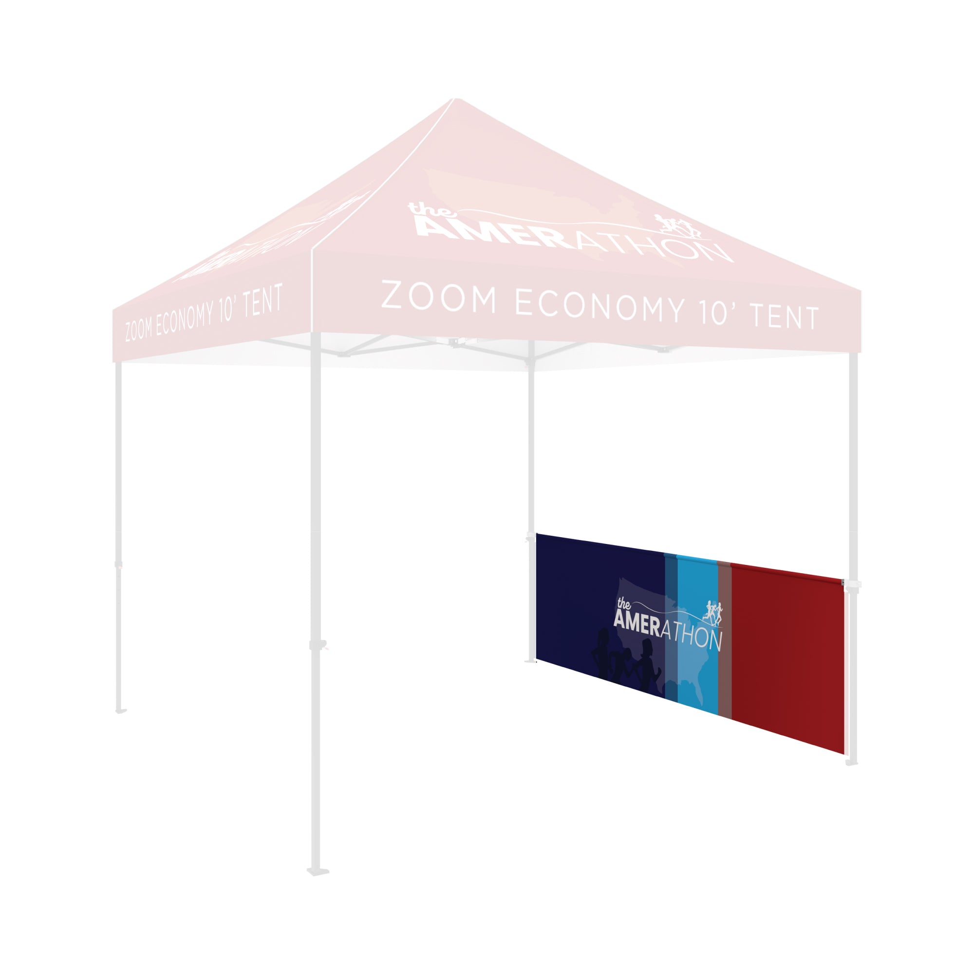 10ft trade show tent frame with custom printed advertising banner for exhibitions and events
