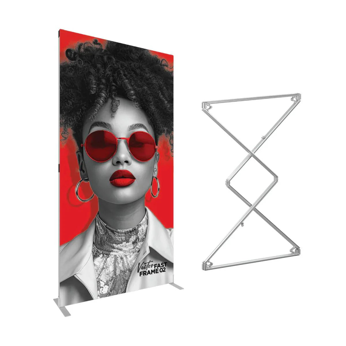 Vector Fast Frame 02 stand with custom graphic print for trade shows and exhibitions