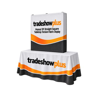 Hopup 5ft Straight Square Tabletop Tension Fabric Display
