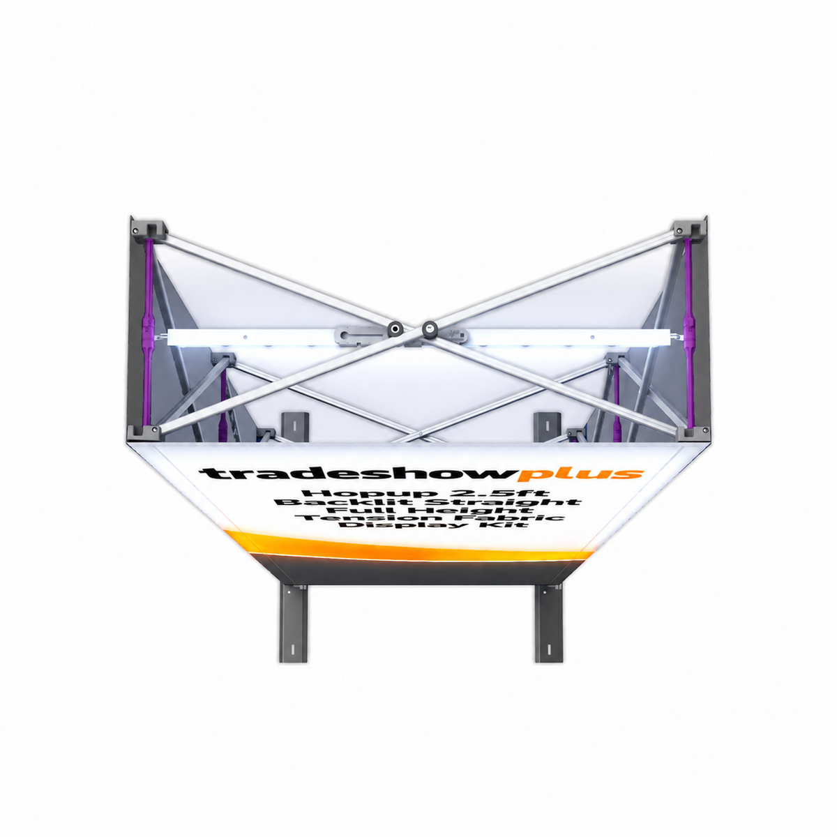 Hopup 2.5ft Backlit Straight Full Height Tension Fabric Display Kit