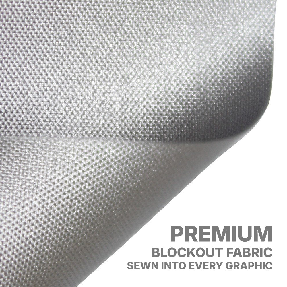 Close-up of premium blockout fabric texture used for trade show and exhibition graphics