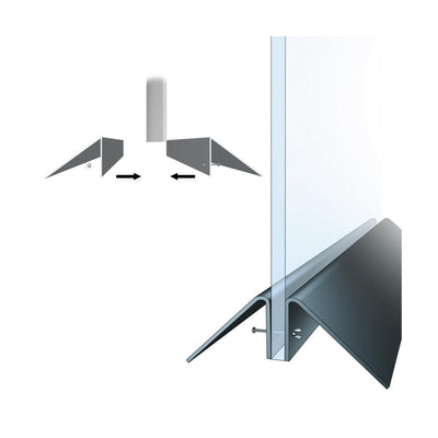 Heavy-duty base mount sign holder designed for trade shows and exhibitions with easy assembly with screws