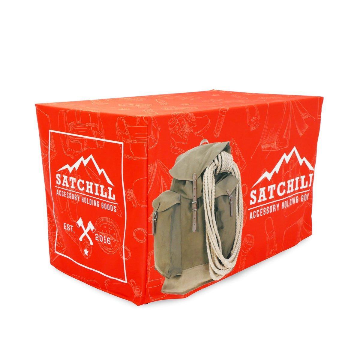 4ft full fitted table throw with custom branding for trade shows and exhibitions